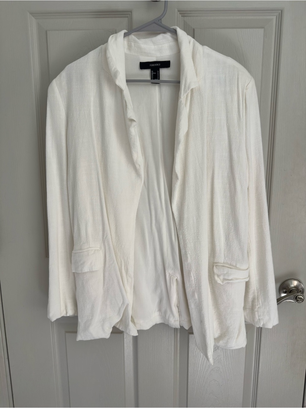 Forever 21 Cream Open-Front Women's Blazer